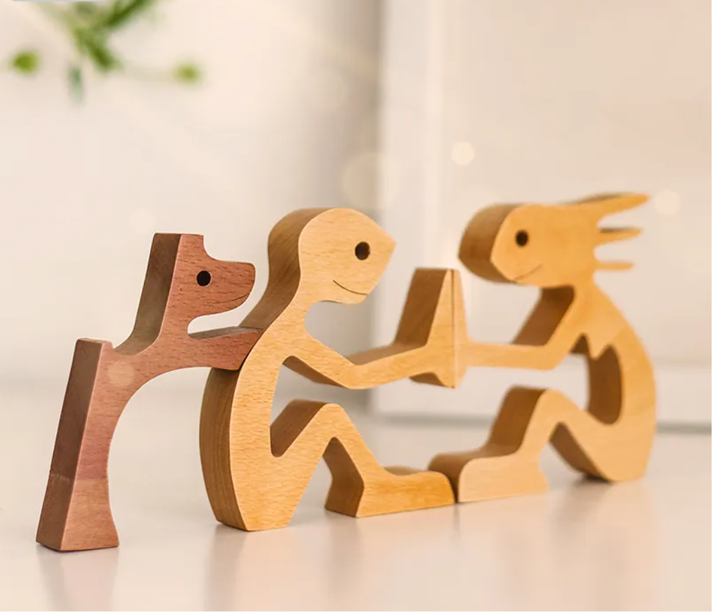 Sculptures en bois personnalisées pour animaux de compagnie - L'amour entre vous et votre ami à quatre pattes Votre Fellfreund