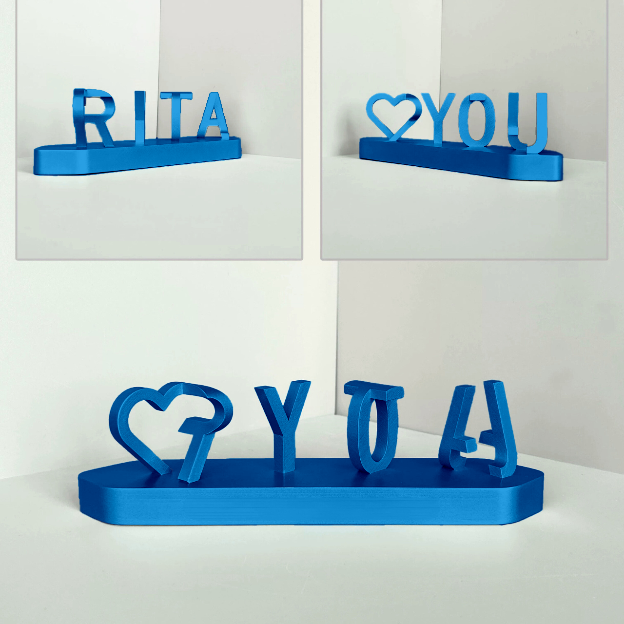 Trendy personalized products in relief with double name in 3D