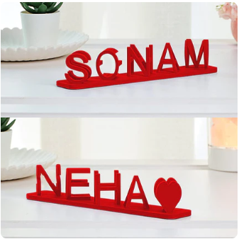 Trendy personalized products in relief with double name in 3D