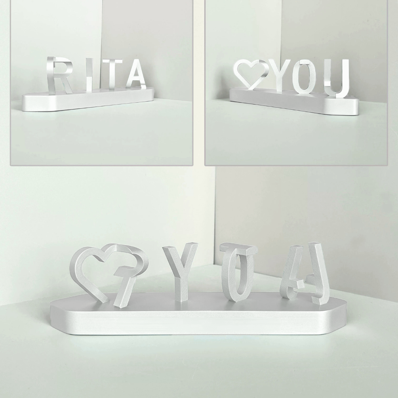 Trendy personalized products in relief with double name in 3D