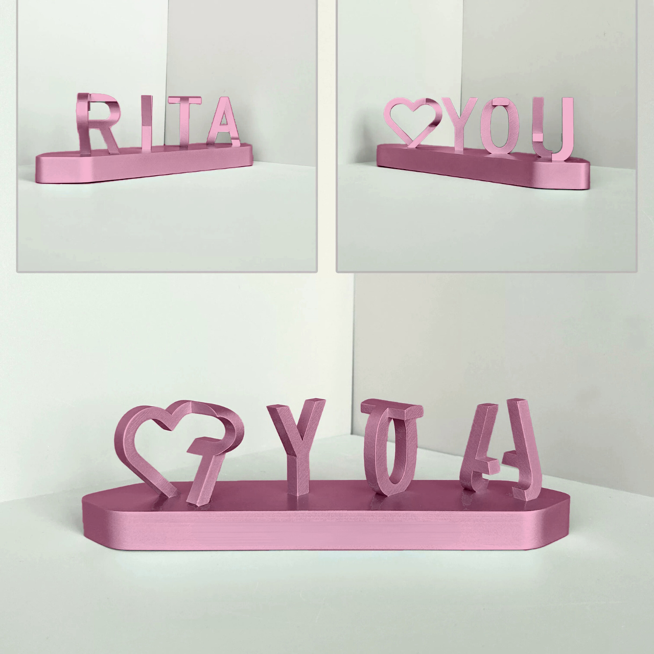 Trendy personalized products in relief with double name in 3D