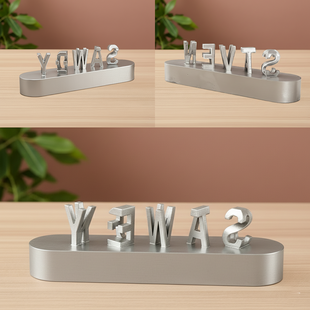 Trendy personalized products in relief with double name in 3D