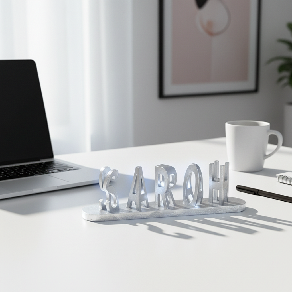 Trendy personalized products in relief with double name in 3D