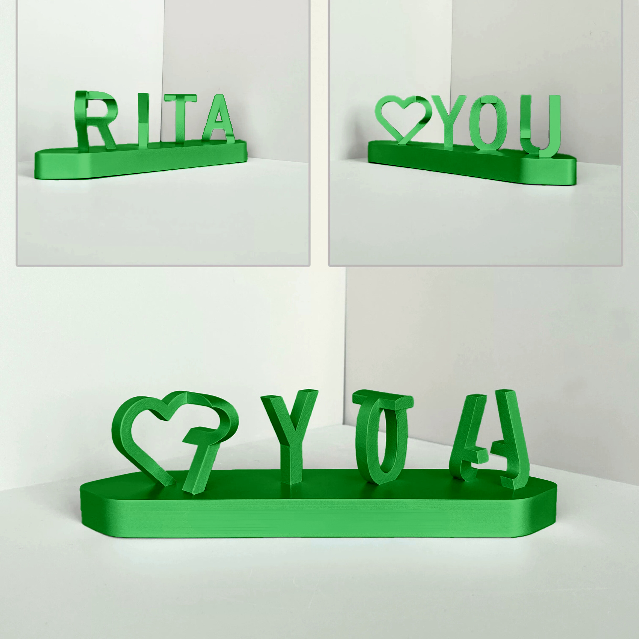 Trendy personalized products in relief with double name in 3D