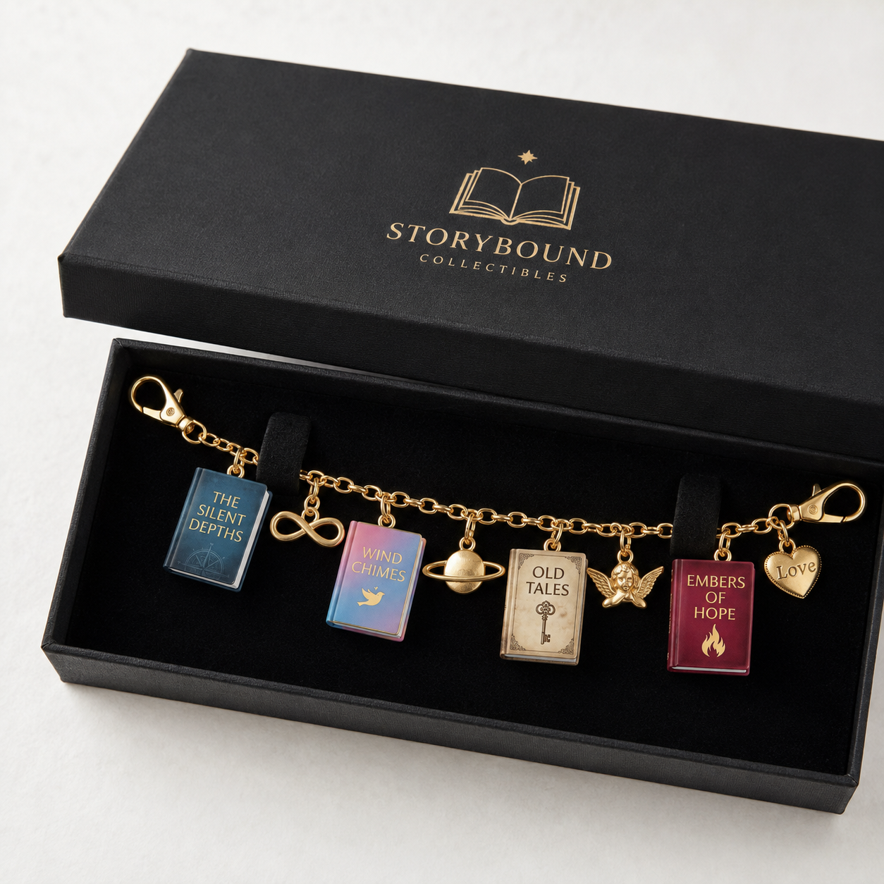 Personalized Mini Book Bag Charm Chain, Custom Purse Chain with 1–7 Mini Books & Metal Charms, Handmade Gift for Book Lovers, Readers, Students