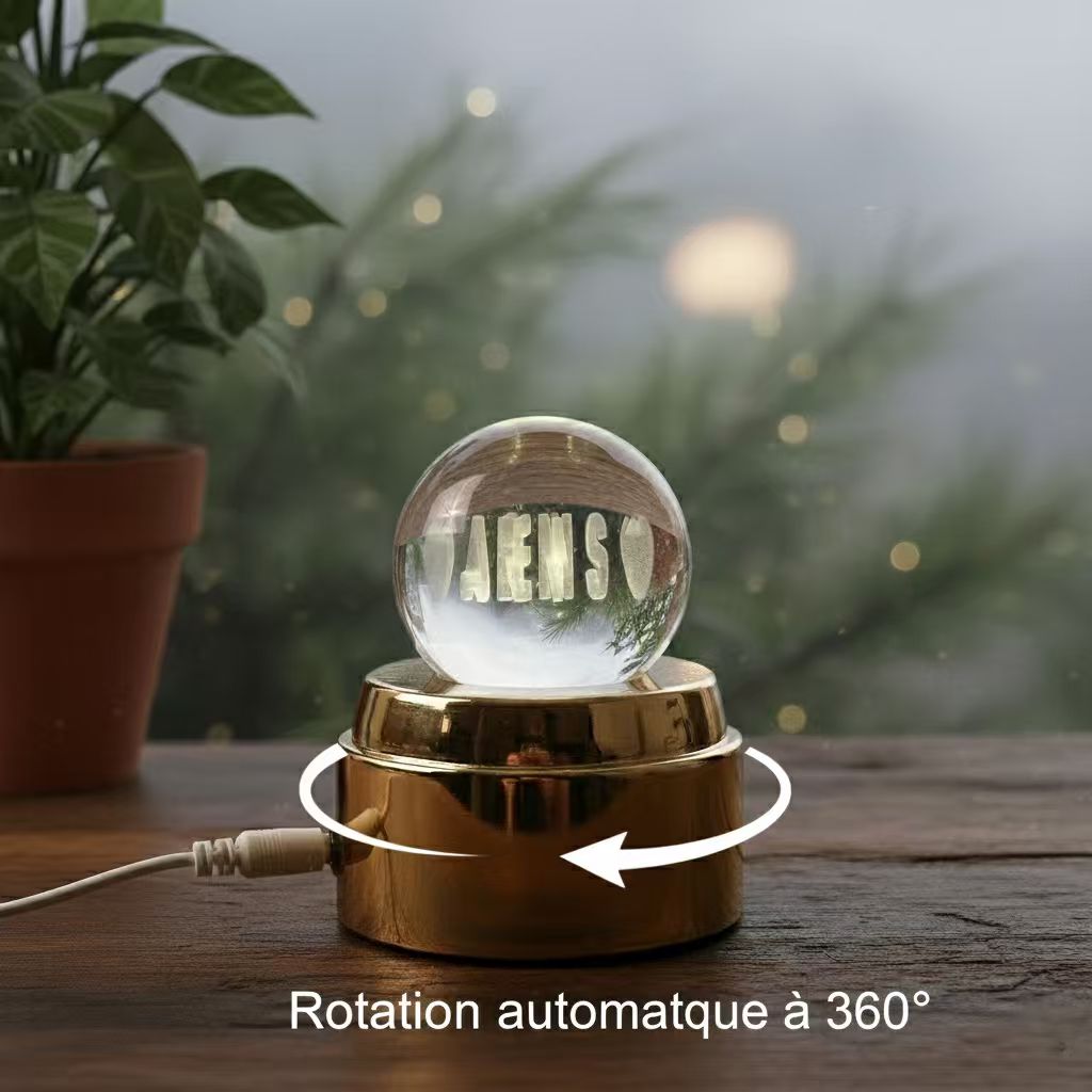 Individual 3D night light with two names and crystal balls