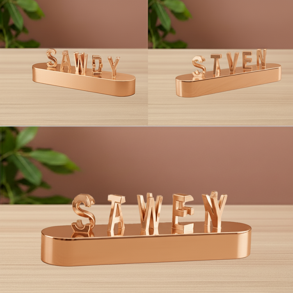 Trendy personalized products in relief with double name in 3D-Base haute
