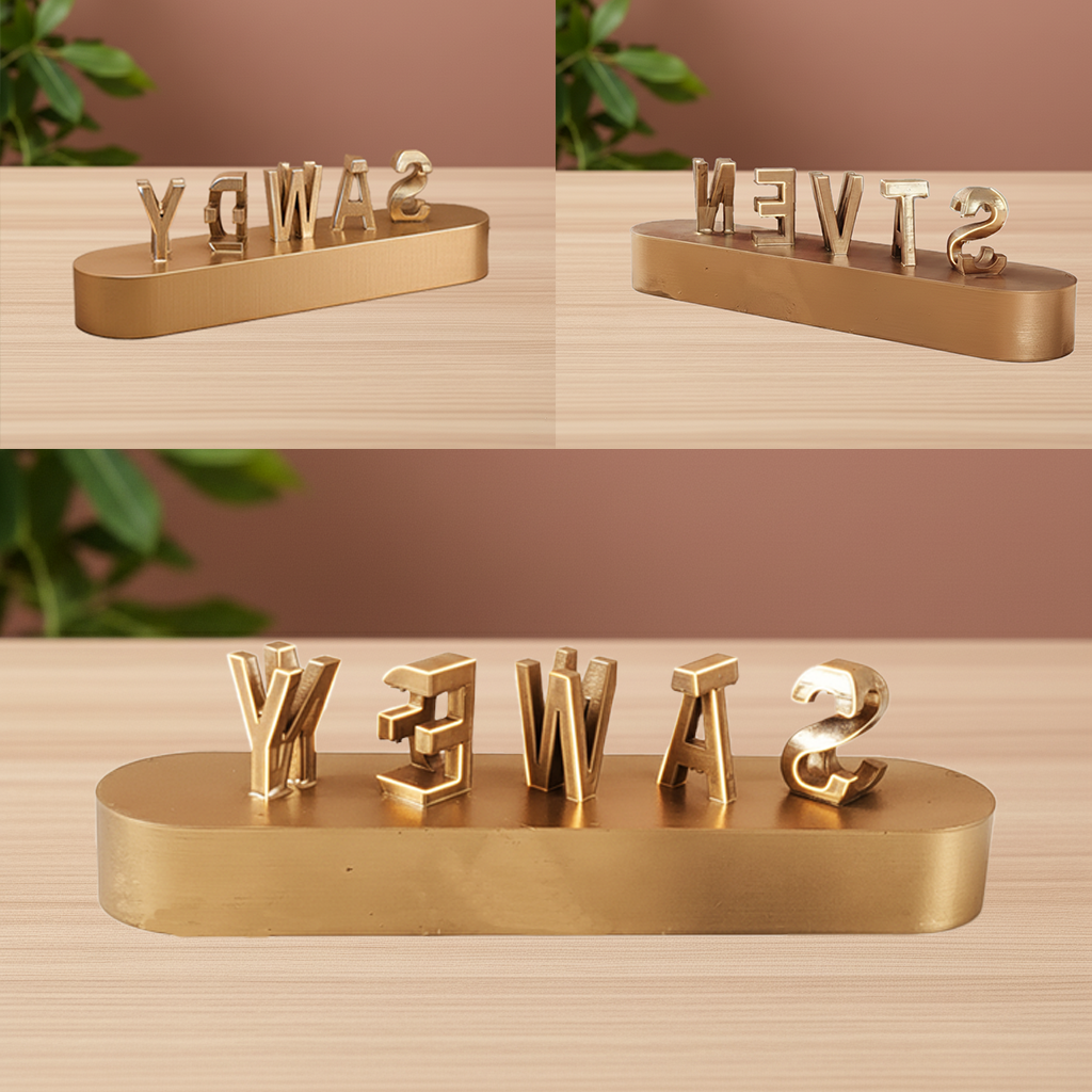 Trendy personalized products in relief with double name in 3D