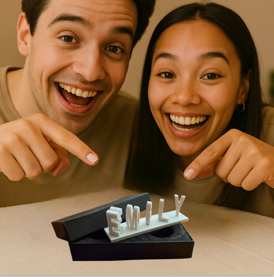 Produits tendance personnalisés en relief avec double nom en 3D