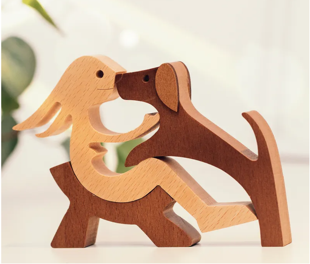 Sculptures en bois personnalisées pour animaux de compagnie - L'amour entre vous et votre ami à quatre pattes Votre Fellfreund
