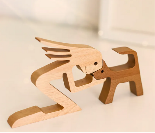 Sculptures en bois personnalisées pour animaux de compagnie - L'amour entre vous et votre ami à quatre pattes Votre Fellfreund