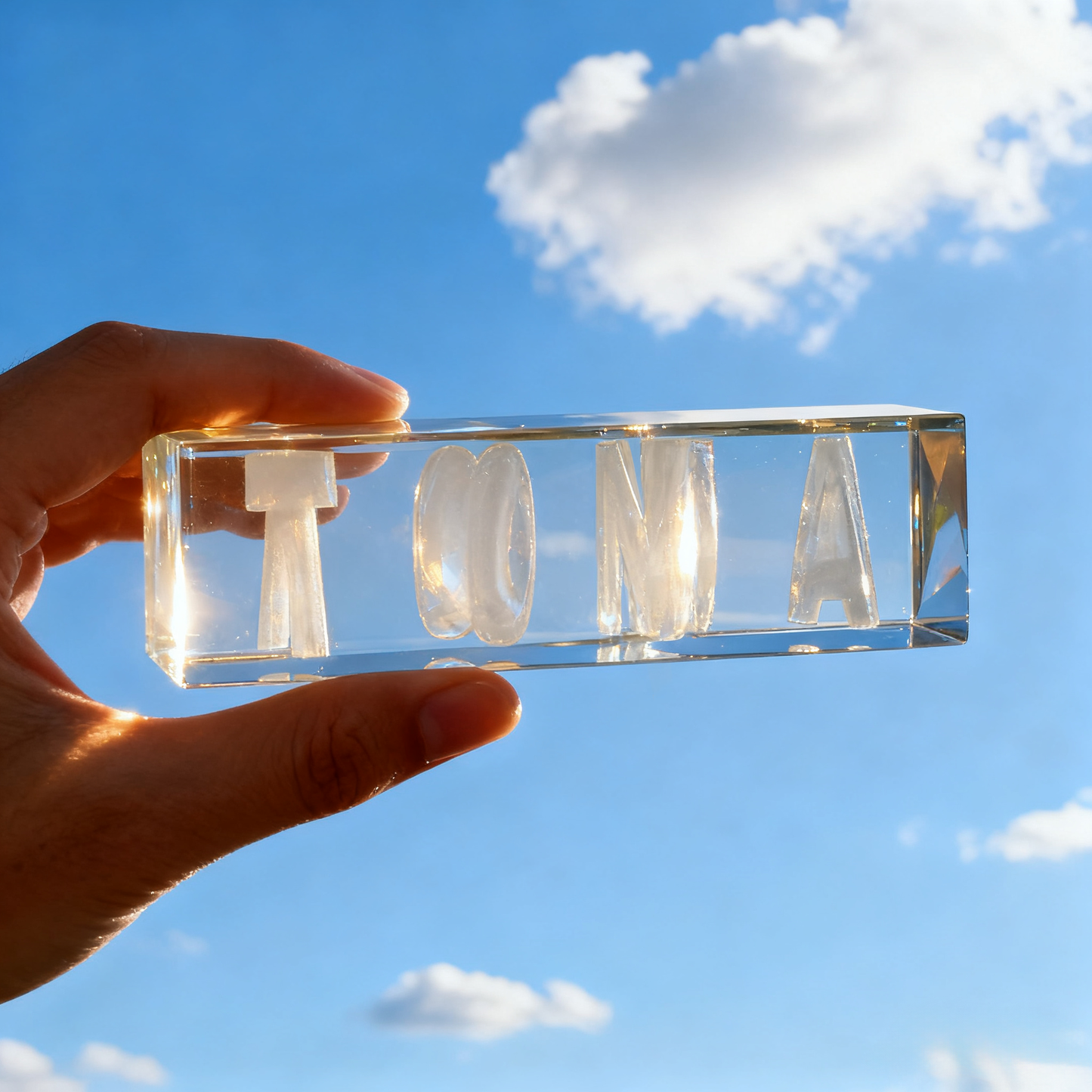 Bloc de cristal 3D personnalisé – cadeau unique avec gravure du nom