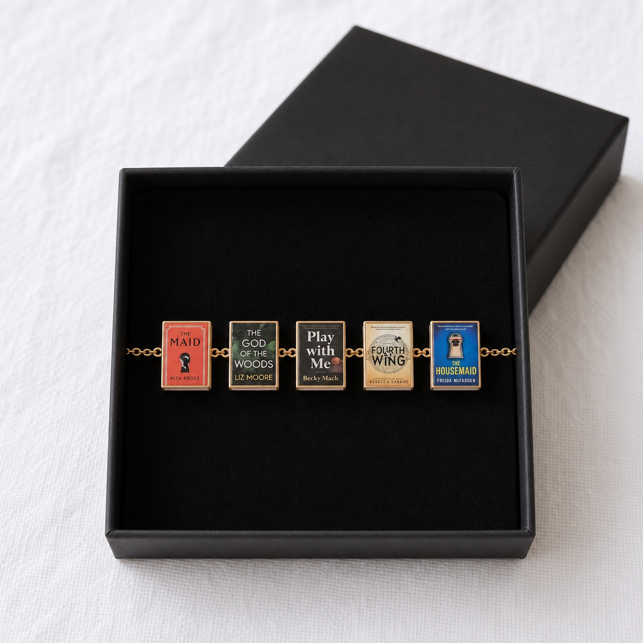 Personalized Mini-Book Charm Bracelet - Custom Book Cover Jewelry - Unique Gift for Book Lovers, Authors & Librarians