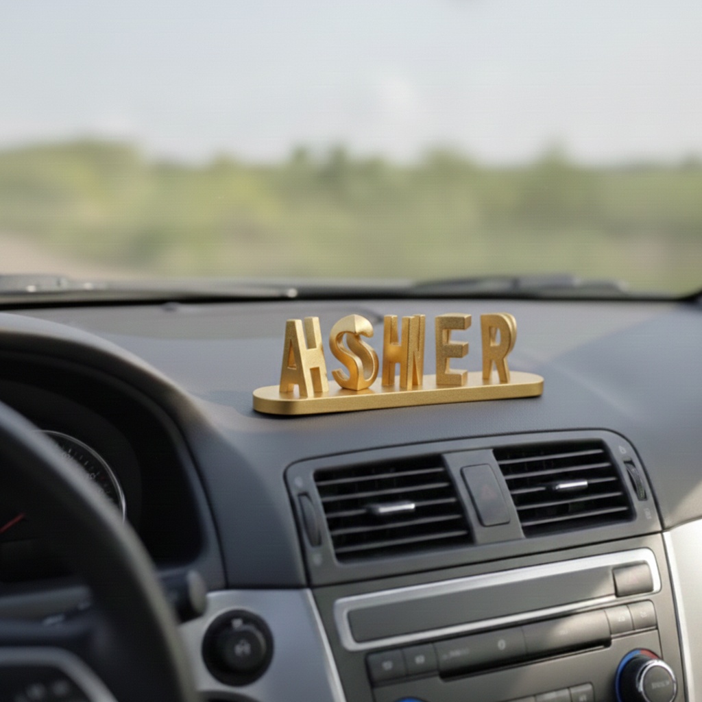 Produits tendance personnalisés en relief avec double nom en 3D