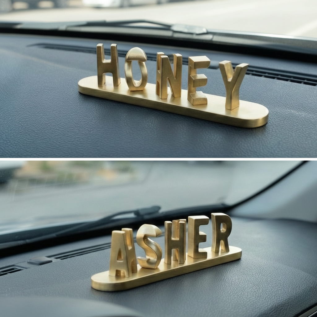 Produits tendance personnalisés en relief avec double nom en 3D