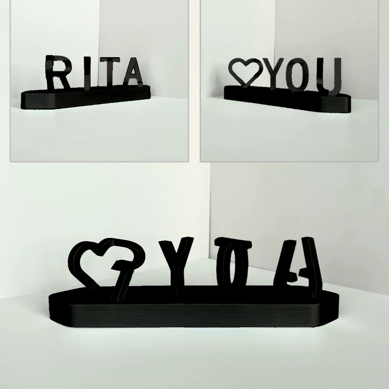 Produits tendance personnalisés en relief avec double nom en 3D