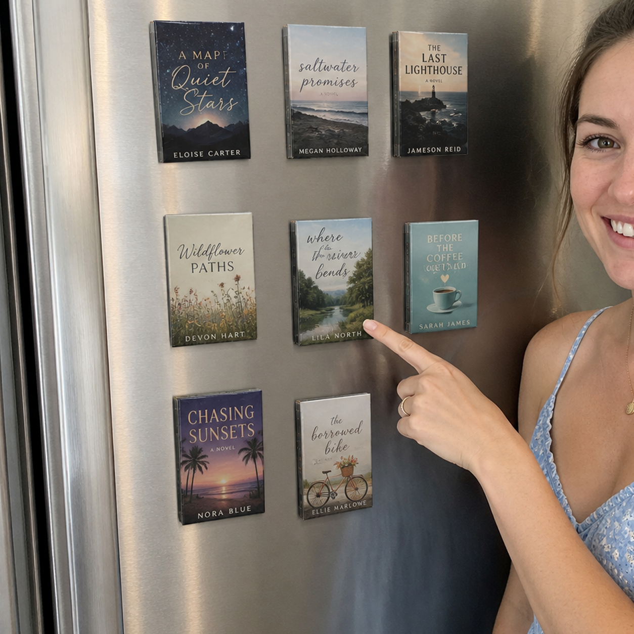 Personalized Mini Book Cover Fridge Magnet, Custom Book Magnet for Book Lovers, Readers, Teachers & Librarians