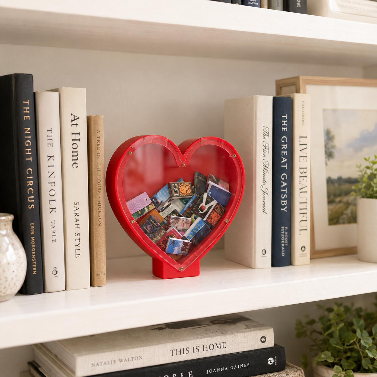 Personalized Heart Mini Book Display, Custom Book Cover Heart Decor, Gift for Book Lovers, Readers & Booktok Fans