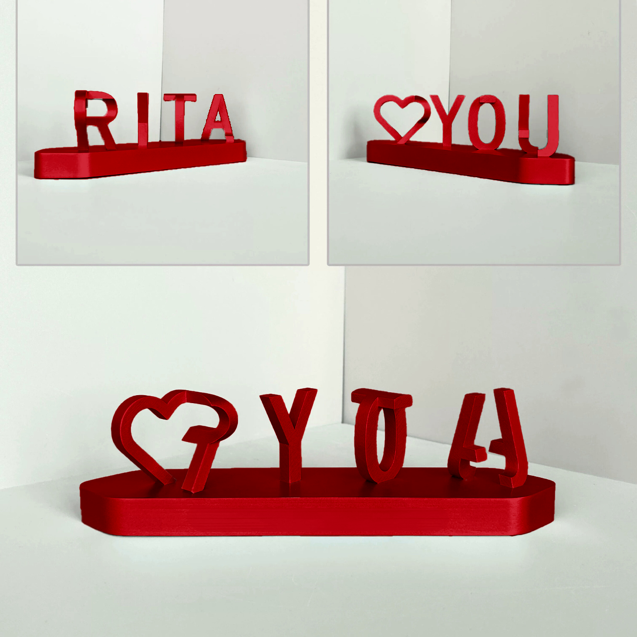 Produits tendance personnalisés en relief avec double nom en 3D
