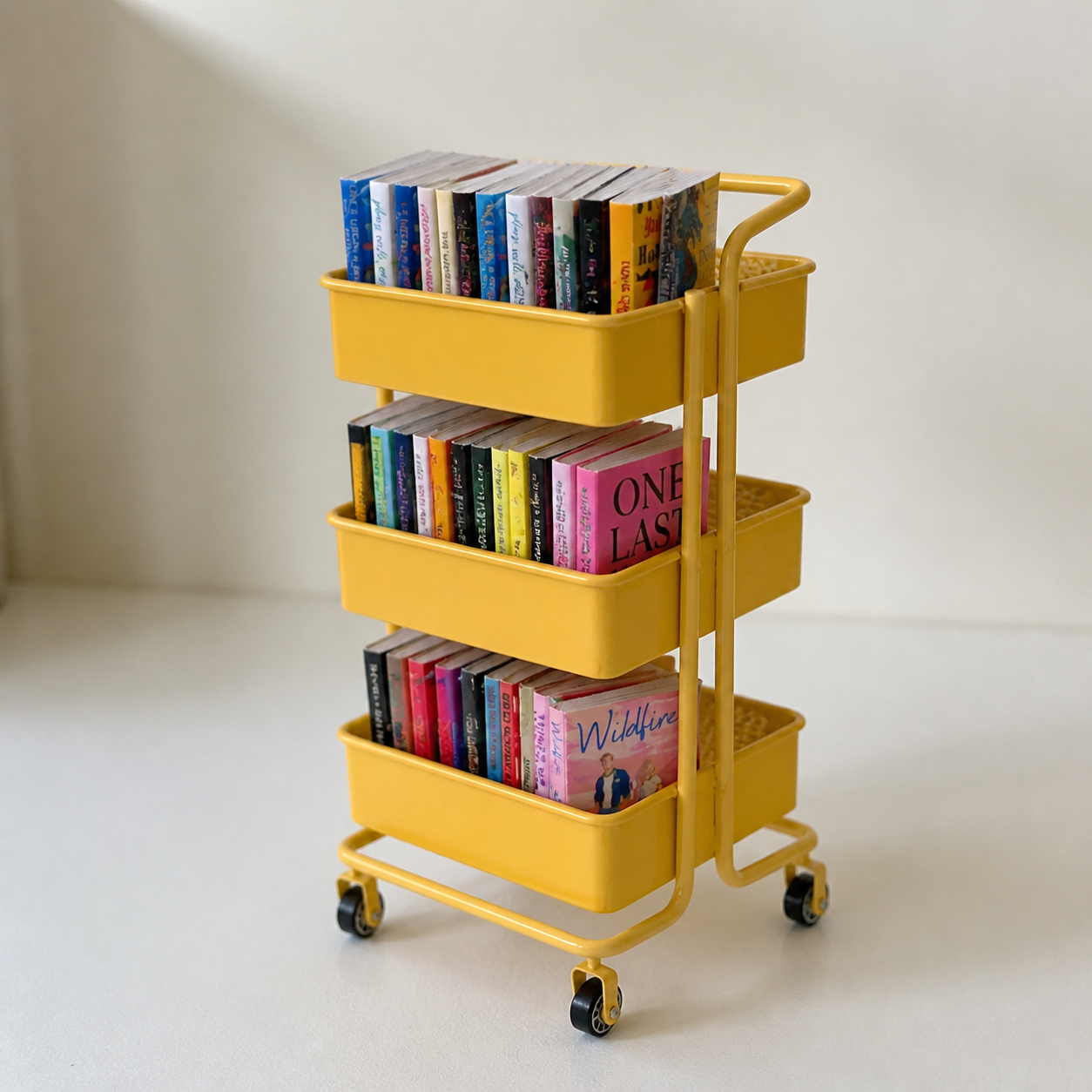 Personalized Mini Book Cart, Custom Book Cover Miniature Rolling Cart, Book Lover Gift for Readers, Teachers & Librarians