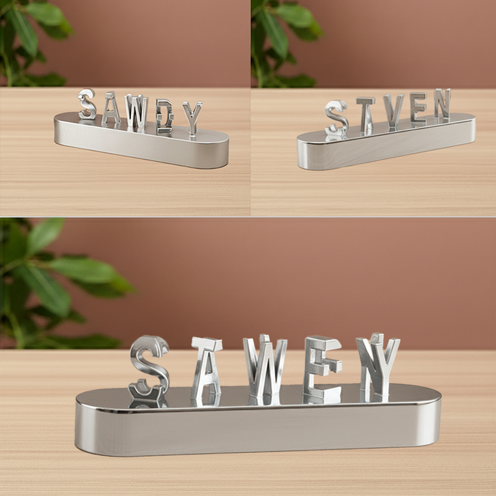 Trendy personalized products in relief with double name in 3D-Base haute