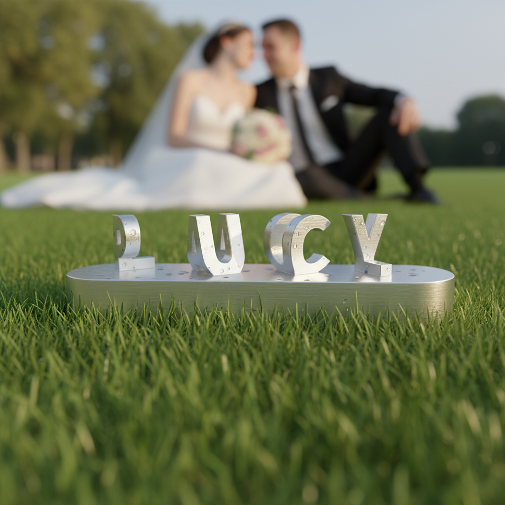 Trendy personalized products in relief with double name in 3D-Base haute