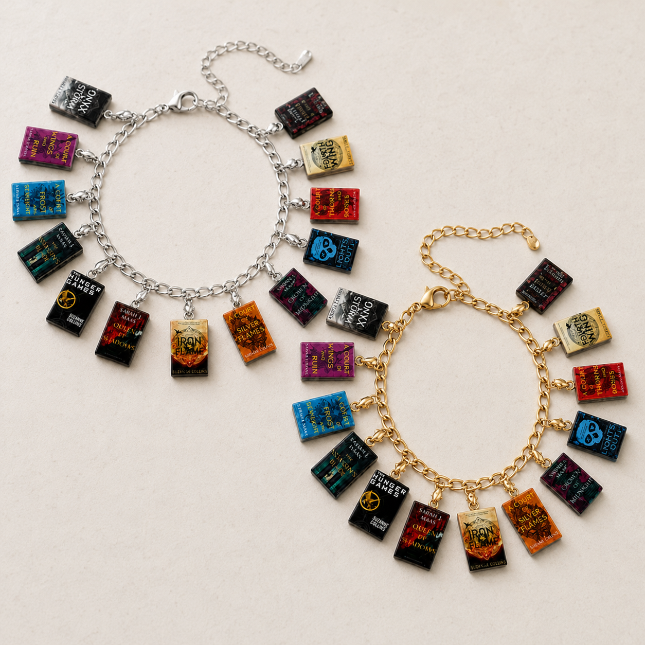 Personalized Dangling Mini-Book Charm Bracelet - Custom Book Cover Link Jewelry - Unique Gift for Readers & Bookworms