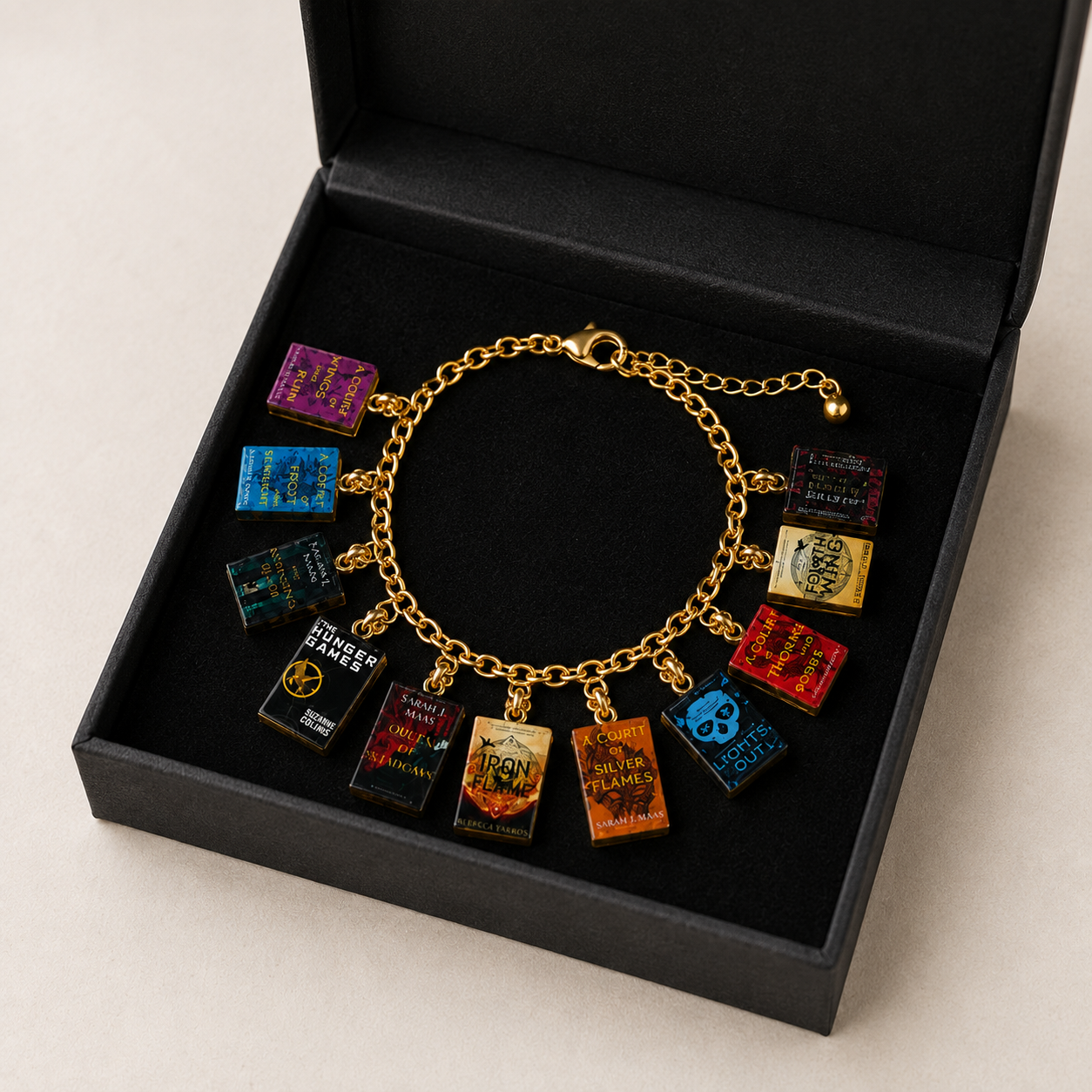 Personalized Dangling Mini-Book Charm Bracelet - Custom Book Cover Link Jewelry - Unique Gift for Readers & Bookworms