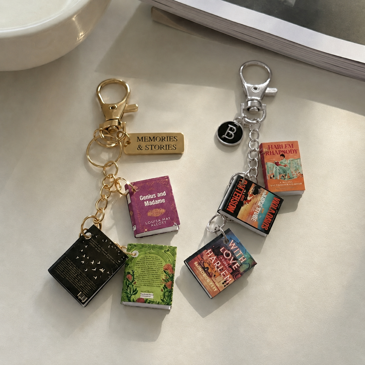 Custom Mini Book Keychain, Personalized Book Lover Bag Charm, Reading Gift for Readers, Librarians, Teachers & Graduates