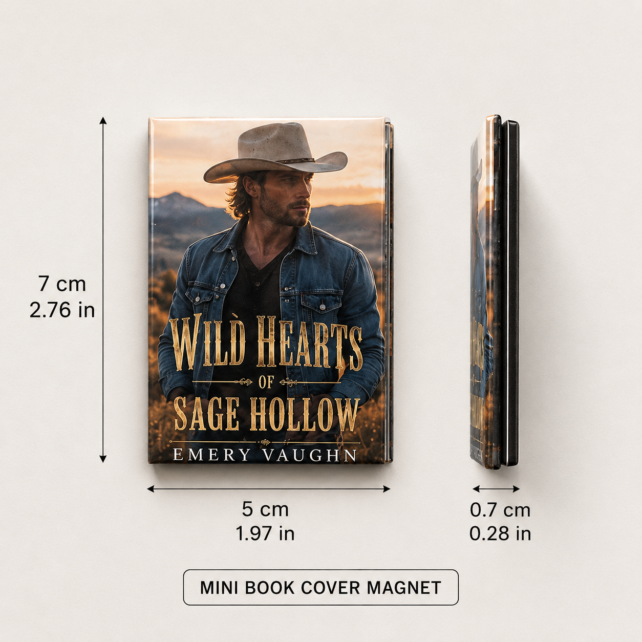 Personalized Mini Book Cover Fridge Magnet, Custom Book Magnet for Book Lovers, Readers, Teachers & Librarians