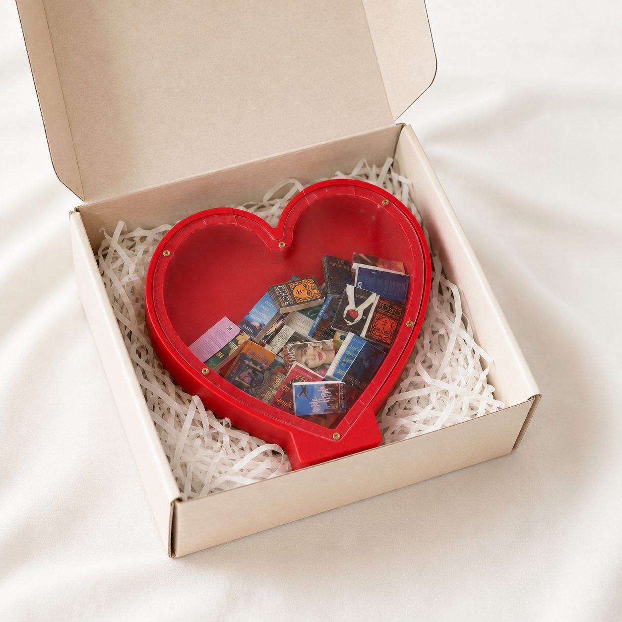 Personalized Heart Mini Book Display, Custom Book Cover Heart Decor, Gift for Book Lovers, Readers & Booktok Fans