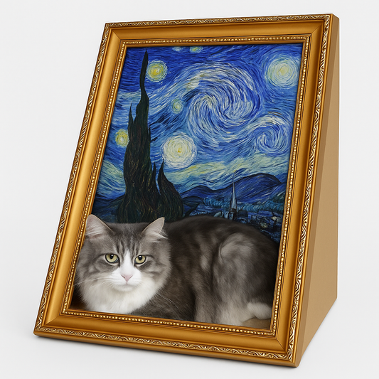 🖼️ Maison pour chat dans des peintures célèbres — Lit pour chat de style peinture à l'huile Décoration créative pour la maison