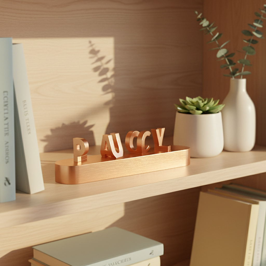 Trendy personalized products in relief with double name in 3D-Base haute