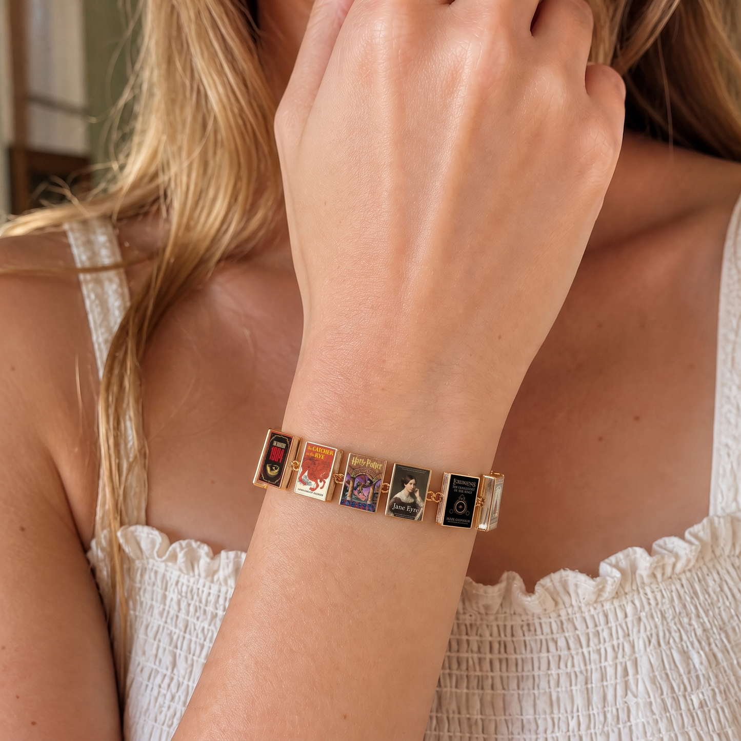 Personalized Mini-Book Charm Bracelet - Custom Book Cover Jewelry - Unique Gift for Book Lovers, Authors & Librarians