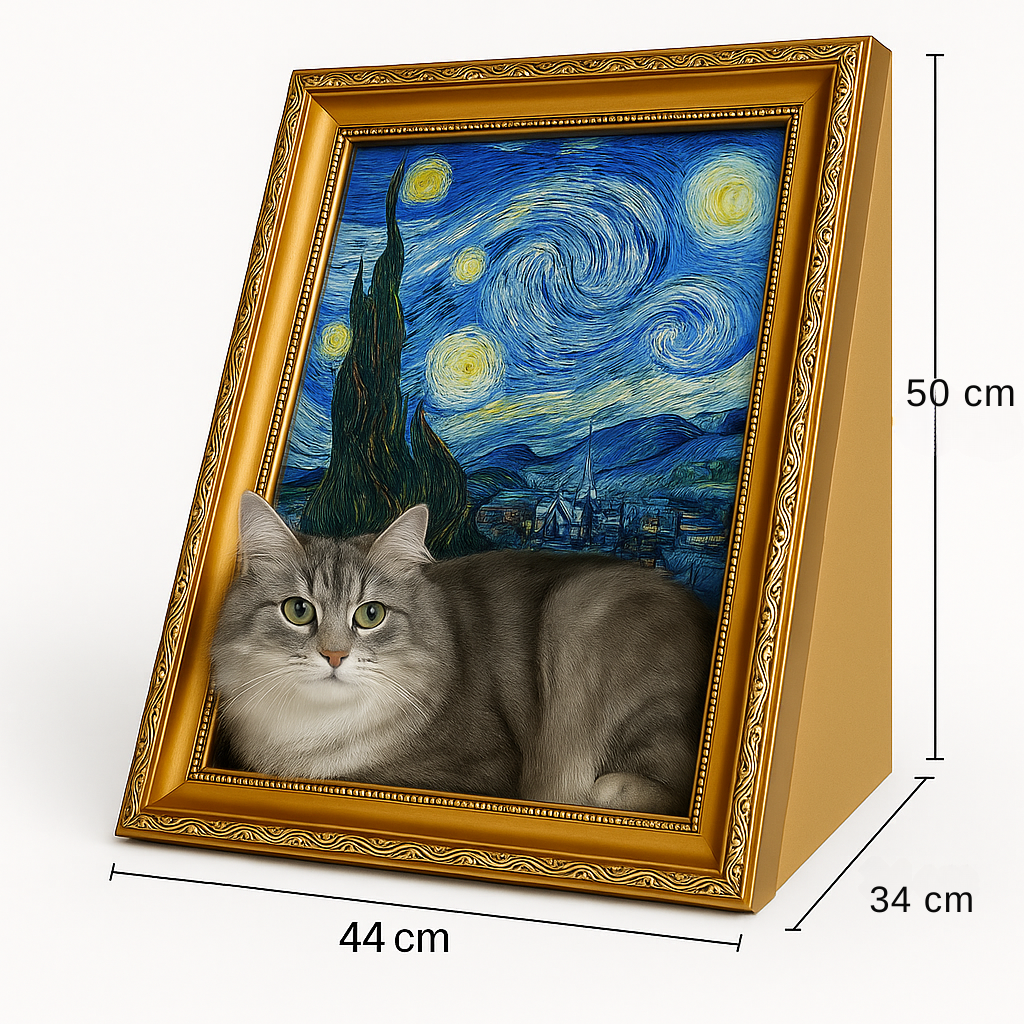 🖼️ Maison pour chat dans des peintures célèbres — Lit pour chat de style peinture à l'huile Décoration créative pour la maison